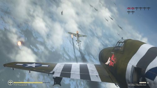 Practice with a fighter plane in COD: WW2's Headquarters